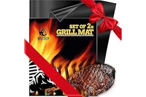 MOUNTAIN GRILLERS Tappetino per barbecue antiaderente – Heavy Duty BBQ Grill Mats per grill a gas o carbone – antiaderente Grill Mats per facile utilizzo – Set riutilizzabile di 2