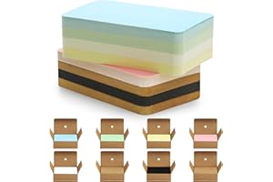 Omtofo 800 Sztuk Kolorowych Pustych Kart Z Papieru Typu Kraft, Karty Indeksowe, Kartek Pocztowych, Karty Pamięci Flash, Karty Błyskowe Do Majsterkowania, Nauki, ZapamięTywania, 7 Kolory, 9 X 5.4cm