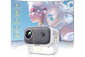 Proyector Portátil, 【Enfoque Eléctrico/Corrección Keystone】 Mini Proyector con 360° Rotación 13000L 1080P Proyectores, Jimveo WiFi Bluetooth Projector para Movil/Android/iOS/TV Stick/HDMI/USB y más