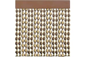 P T PERTONI TENDE Rideau Extérieur en Cordon Marron et Beige pour Portes Anti-Moustique, Rideaux d'Extérieur | PERTONI TENDE (Largeur 90 cm x 230 cm Longueur)
