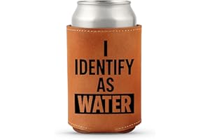 YEARLY GIFT CO Can Cooler -I Identify as Water- Stocking Fillers for Men, Boys Stocking Fillers, Funny Secret Santa Gifts, Birthday Gifts for Dad,Retirement Gifts Beer Gifts for Men, Gifts for Men Funny and Unusual