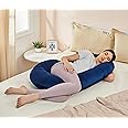 Amazon Basics Full Body Pregnancy Pillow for Maternity,Baby Nursing,Full Body Support -Abdomen,Hip,Spine,Neck&Leg Support Cushion| Perfect Baby Shower Gift |C-Shaped-Washable Cover with Zip- Navy Blue