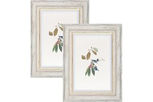 YoHyien Zestaw 2 Ramki na Zdjęcia Vintage 10x15 cm, Ramki Shabby Chic Postarzane na Ścianę i na Stół, Ramki Fotograficzne Retro w Pionie i Poziomie (Biały, 10 x 15 cm)