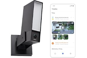 NETATMO Övervakningskamera för Utomhusbruk, 5 GHz Wi-Fi, 2K HDR, AI-detektering av personer/fordon/djur, 12 W LED-projektor, 105 dB integrerad siren, lokal lagring, utan abonnemang, Svart, NOC-2-AMZ