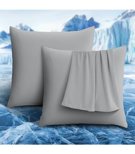 Coop Home Goods - Koelkussensloop voor warme slapers - Lulltra Cool- technologie - van bamboe afgeleide viscose rayon en jacquard - glad ademend beide zijden kussensloop verborgen rits (Queen