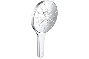 GROHE Rainshower SmartActive 150, Duschkopf (Handbrause mit 3 Strahlarten, per Regler verstellbar, Universalanschluss, praktisches Antikalk-System), rund, chrom, 26553000