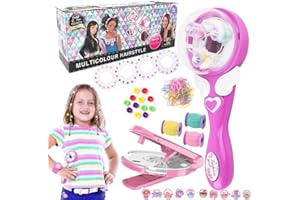 KBIBCK Kit di bellezza per capelli, macchina elettrica per intrecciare capelli con strass, 60 gemme, macchina elettrica automatica per trecce, per bambini
