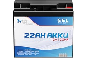 NRG PREMIUM NRG Akku 12V 22Ah Gel Blei-Akku Profi-Akku zyklenfest verschlossen ersetzt LC-RD1217P LC-X1220P 20Ah 21Ah 18Ah 19Ah