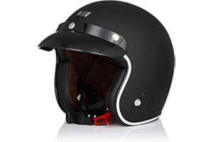ORIGINE Casco Jet Moto Aperto Scooter Casco Motorino Vintage con Visiera Parasole Omologato ECE2206