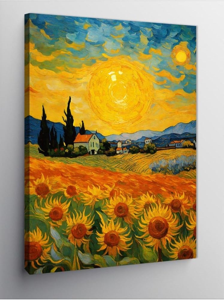 tablo mega Kanvas Tablo Van Gogh Tarzı Ayçiçekleri, 50cm x 70cm