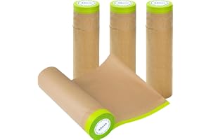 KOVSGQ Målarmaskeringspapper Maskeringspappersrullar 4 rullar Skyddsduk Målning Kraft 45 cm x 9 m för Bilmålning Möbelskydd o