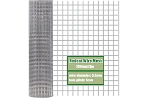 BIGINGJIA Rodent Mesh Roll 200mm x 3m,Galvanised Wire Mesh- Keep Rats Out & Protect Your Home, Chickens, Dogs, Rabbits, Vegetables & More,Rat Proof Mesh Sheet -Durable & Easy to Install - Maintenance-Free