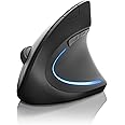CSL Wireless Vertical Ergonomic Mouse, Bluetooth 4.0 Wireless Optical Mouse TM137U, Mouse without cable 6 Buttons, 1600 dpi, Prevention against mouse arm tennis elbow For PC Laptop Macbook