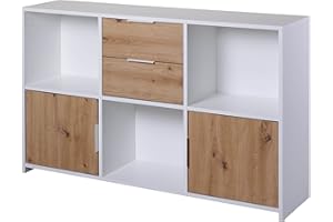 Inter Link Pepeto 2T2SW komoda z 2 drzwiami i 2 szufladami, do sypialni, salonu, łazienki, dąb Artisan – biały, materiał drewnopochodny, wytrzymały, łatwy w pielęgnacji, łatwy w pielęgnacji