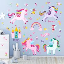 Autocollant Mural Licorne et Arc-en-Ciel | Paradis Licorne Autocollant Mural Licorne et Arc-en-Ciel | Paradis Licorne