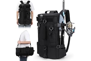 Aceshop Fishing Tackle Backpack Storage Bag, 20L Large Capacity Fishing Backpack Sturdy Sling Fish backpack Military Tactical bag Multi-Purpose Camouflage Fish Bag for Hiking Hunting Camping