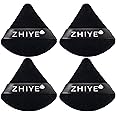 ZHIYE 4pcs Triangle Powder Puffs, Reusable Face Makeup Puff, Multifunctional Facial Makeup Tool Wet, Dry Dual-Use Makeup Sponge for BB CC Cream Liquid Foundation(BLack)