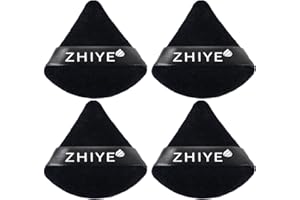 ZHIYE 4pcs Triangle Powder Puffs, Reusable Face Makeup Puff, Multifunctional Facial Makeup Tool Wet, Dry Dual-Use Makeup Sponge for BB CC Cream Liquid Foundation(BLack)