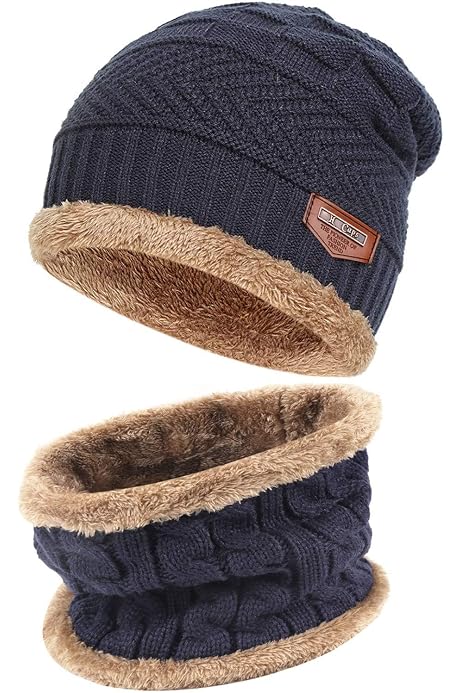 TAGVO Winter Beanie & Schal Set Für Damen – Gefüttert, Warm, Dehnbar, Einheitsgröße