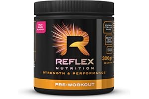 Reflex Nutrition Reflex Pre Workout Powder 3000 mg Citrulline Malate 1600 mg Beta-Alanine 125 mg Caffeine Plus B Vitamins and Electrolytes (Fruit Punch) (300 g)