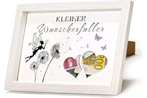 HSDSH Wunscherfüller Geldgeschenk Bilderrahmen Pusteblume Geldgeschenke Verpackung Glück verschenken zum Geburtstag Reisen Hochzeit Jugendweihe Konfirmation Kommunion Lustige Geschenke für Männer Frauen