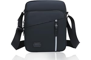 Fychuo Shoulder Bag Mens Crossbody Bag Waterproof Man Bags for Men Chest Bag with Reflective Stripes Side Bag Small Sling Bag Women Men Black Cross Body Bag Casual