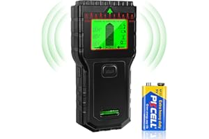 PTUI Scanner mural 8 en 1 - Détecteur de montants - Détecteur de faisceaux - Détecteur mural avec écran LCD - Pour bois, fil AC, métal, goujons, câbles - Détection de solives (noir)