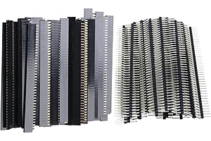HELWEET Single Row Female Header, Single Row Header Connector, Female Male Pin Header, Female Pin Header Connector Kit, 40 Pins, 2.54 mm Pitch, Single Row, Straight, 40 Pieces