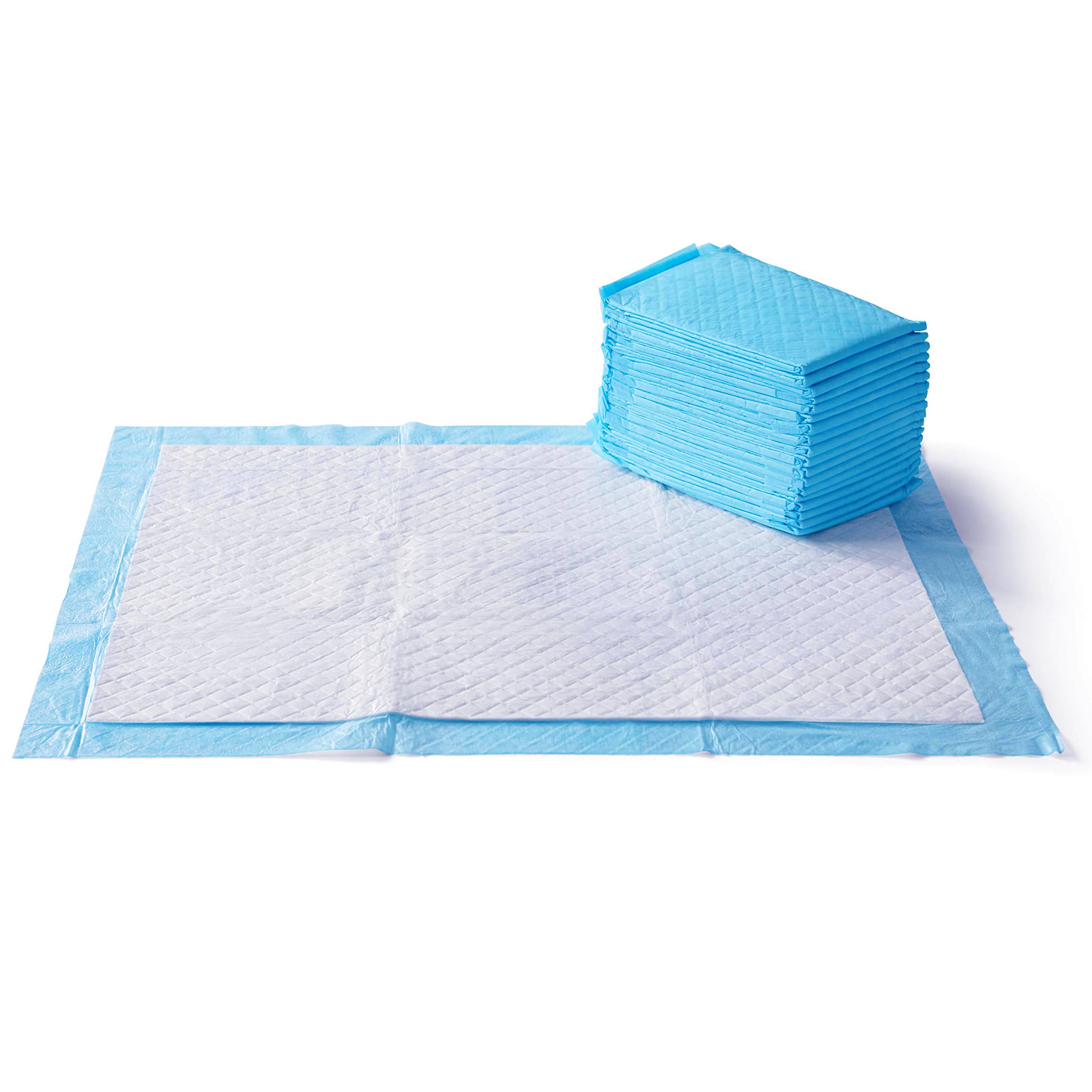 Amazon Basics Almohadillas de adiestramiento de perros y cachorros, muy resistentes, a prueba de fugas con superficie de secado rápido, XL, 25 unidades, Azul & Blanco