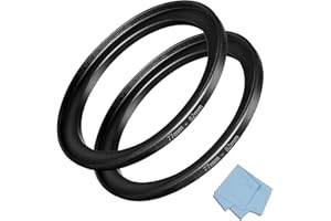 KOMET Anello Step Up da 77 mm a 82 mm (da 77 mm a filtro 82 mm), confezione da 2, accessori per convertitore per obiettivo della fotocamera