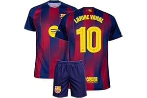 QYCKSOUTH IHIMI Lamine Yamal Nr.10 Trikot Kinder, Barça 2025/26 Heimfarben Fanartikel Set Rot Blau, Fußball Fan Outfit für Jungen & Mädchen, inklusive Shorts, Jugendgröße 4-14 Jahre
