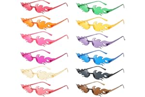 Zeuwets 12Paia Occhiali da Festa Colorati Senza Cornice,Occhiali Trasparenti Colorati,Occhiali di Carnevale,Occhiali da Sole Festa per Addio al Nubilato,Fotografiche,Adulti e Bambini, Taglia unica