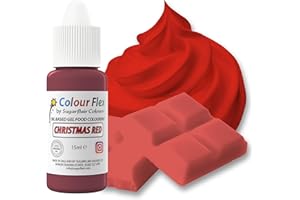 SUGARFLAIR COLOURS Colour Flex Oil Based Food Colouring Christmas Red - Concentrated Food Colouring for Colouring High Fat Foods; Buttercream, Chocolate, Sugar Paste, Fondant, Icing, Batter & More - 15ml