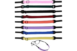 PLIMBIN 8 Pezzi Cinturini Regolabili per Occhiali, Antiscivolo Laccio Occhiali Sport Cordini Elastici Universali per Occhiali per Uomini Donne che Correre Escursionismo Sport Acquatici