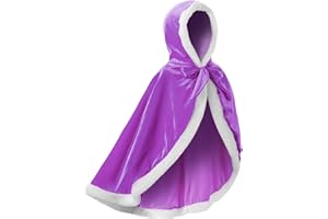 JerrisApparel Fille Princesse Costume Cap Noël Fête Déguisement avec Capuche (150, Violet)