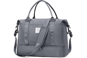 HPLQQ Bolsa de Viaje 45x36x20 Easyjet Equipaje de Mano Bolsa de Fin de Semana de Deporte Mujer con Compartimento para Zapatos Impermeable Bolsa Gimnasio Bolso Maternidad Hospital,A09-Gris Pizarra