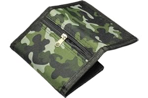 ZHONYEE RFID Slim Camouflage Wallet for Kids/Trifold Wallets for Men/Mini Trifold Coin Purse with Zipper for Kids - Green