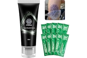 ATOMUS Tattoo Transfer Cream Gel Tattoo Skin Dissolving Gel for Paper Transfer Machine Transfer Cream with 10pcs aftercare cream Tattoo Accessories