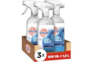 Sagrotan Hygiene-Textilerfrischer Frische Wäsche – Entfernt festsitzende Gerüche & geruchsbildende Bakterien – Für Kleidung & Wohntextilien – 3 x 500 ml