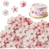 CATZUM 50 pieces paper flowers, ideal for cakes, cherry blossoms, cupcakes, wedding cakes, etc., and also for birthdays, them