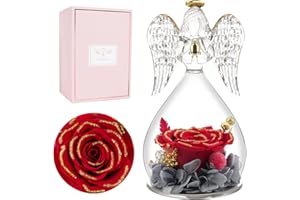‎MIOFULA Miofula Ewige Rose Geschenke für Frauen, Geburtstagsgeschenk für Mama Blume Schutzengel Glaskuppel, Infinity Rosen Geschenke für Mutter Oma Freundin zum Weihnachten Muttertag Valentinstag Jahrestag
