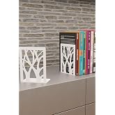 Risingmaber Ağa&ccedil; Desenli Beyaz Metal Kitap Tutucu, Metal Kitap Desteği, (İkili Set) MK8B