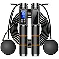Exrp Skipping Rope with Counter, Digital Speed Jump Rope for Kids Adults Fitness, Tangle-free Adjustable Rope, Weighted & Non-slip Handle for Exercise, Fat Burning, Workout Home Jumping,Boxing,HIIT