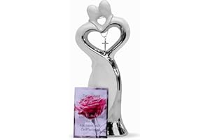 epiphaneia Celebrate Easter Christian Wedding Statue Featuring a Cross in Heart and Poem for The Couple in Love, Engagement, Anniversary, Bridal Shower, and Religious Marriage Decor