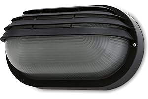 DOPO LIGHTING - Aplique pared exterior FAR (L.27 cm) - luz exterior pared IP44 - aplique exterior pared - lampara exterior pared E27 - plafon exterior pared terraza 21W - plafon pared