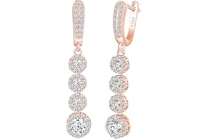 CPSLOVE Damen 925 Silber Quasten Diamant Ohrringe Luxus Zirkonia Ohrhänger Mädchen French Clasp Creolen Elegante Geschenke Party Ohrschmuck Hochzeit Ohrringe