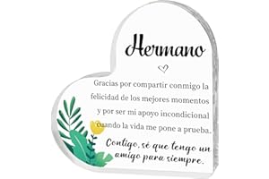 KARYLLENA Regalos Navidad hombre Regalo hermano Heart Acrílica hermano Navidad Regalos Para hermanos Regalos hermano Regalos Originales Para hermano Regalos Para Reyes Amigo Invisible Regalos Originales Hermano