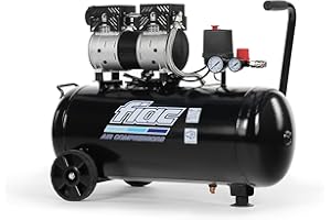 FIAC Compressore d'Aria Mobile Silenzioso SUPERSILENT 50, Compressore Aria Senza Olio, Pressione Massima 8 Bar, Potenza 1 CV, Serbatoio 50 Litri, Rumorosità 58 dB LpA