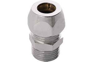 SANITOP-WINGENROTH Złącze śrubowe zaciskowe 16188 6 | złącze z 1 gwintem zewnętrznym i 1 zaciskiem | 44263 cala x 10 mm | do rur miedzianych | przyłącze armatury | chromowane