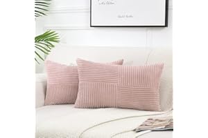 FDTERN 2er Set Altrosa Kordsamt Kissenbezug 30x50CM Weich Moderne Dekorative Kissenbezüge Kissenhülle Dekokissenbezug Sofakissen Dekokissen Boho Deko für Sofa Schlafzimmer Wohnzimmer Balkon